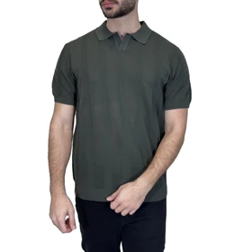 تیشرت یقه شکار راه راه درشتSOLD OUT(PSD42)