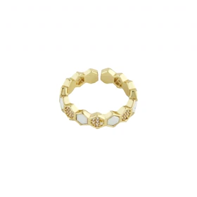 انگشتر دخترانه طرح شش ضلعی