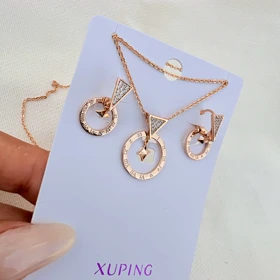 نیم ست اشکال هندسی ژوپینگ همراه زنجیر