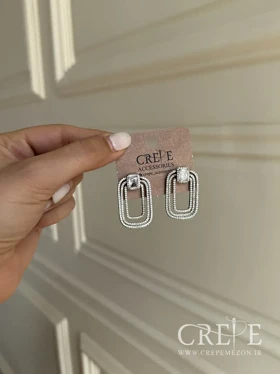 گوشواره جواهری مستطیل کوچک