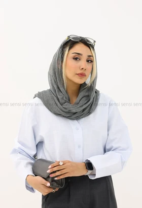 شومیز لینن یقه V کد 1005459