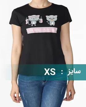 تیشرت دخترانه مشکی طرح گربه