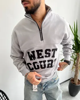 دورس نیم زیپ WEST رنگ طوسی