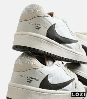 کفش کتانی مردانه و زنانه سفید کرم مشکی NIKE LOUIS VUITTON x travis scott