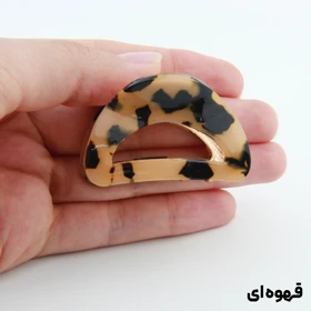 کلیپس دخترانه فلزی مدل مثلثی آبرنگی کوچک (قهوه‌ای)