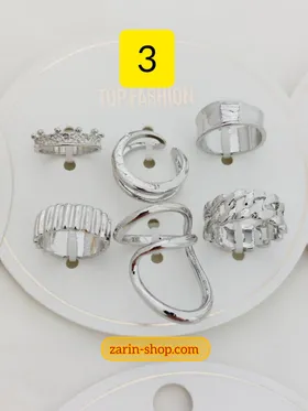پک 6 تایی انگشتر زنانه مینیمال استیل