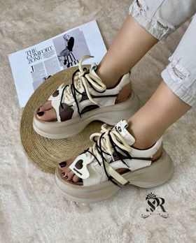 صندل زنانه طبی چرم حوله ای