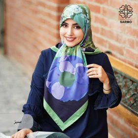 روسری ابریشم کجراه گلبهار (سبز)