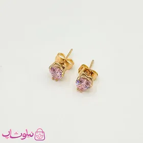 گوشواره میخی ژوپینگ قلبی صورتی کوچک