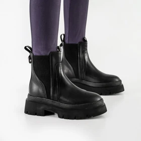 بوت و نیم بوت زنانه و دخترانه مدل دو بر کش رنگ مشکی کد M627