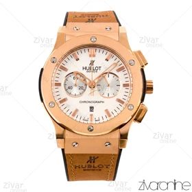 ساعت هابلوت مردانه کلاسیک فیوژن سه موتوره رزگلد سفید 102301