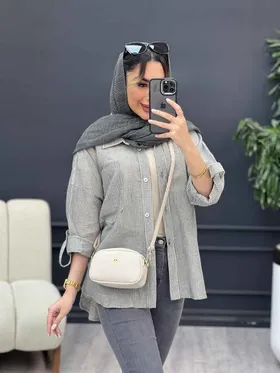 شومیز راه راه دو جیب نیلا