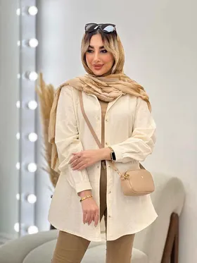 شومیز طرحدار لینن نچرال