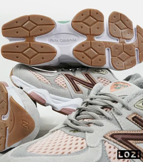 کفش کتانی بزرگ پا طوسی گلبهی NEW BALANCE 9060