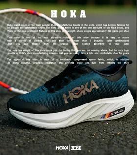 کفش کتانی مشکی آبی HOKA