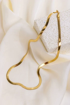 گردنبند ماری زنانه طلایی Women's Herringbone Necklace