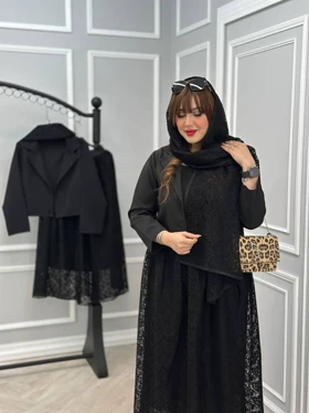 ست سه تیکه مجلسی نیایش( کت و دامن وشال)