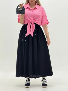 4272-دامن لینن کتان