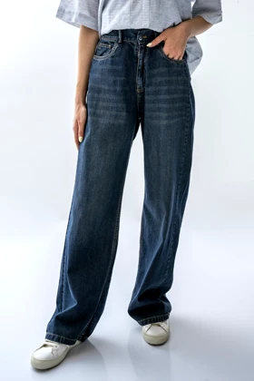 شلوار جین نیم بگ پشت کش زنانه