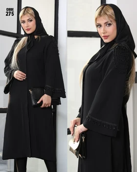 مانتو مشکی زنانه مجلسی کد 275
