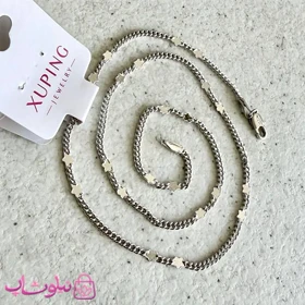 زنجیر زنانه ژوپینگ مدل ستاره نقره ای 45 سانت کد 4291