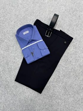 ست پیراهن و شلوار کلاسیک (بدون کمربند) _ شلوار پارچه ایی و پیراهن رسمی مردانه