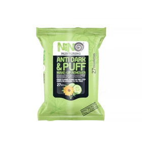 دستمال مرطوب پاک‌کننده آرایش صورت نینو ضد پف مناسب پوست حساس بسته 27 برگی