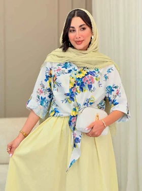 شومیز گره‌ای طرح گل