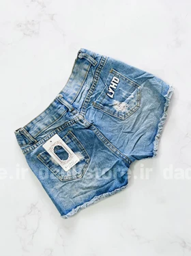 شورتک کوتاه جین زاپ‌دار فانتزی