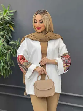 مانتو آستین پاکتی طرح دار