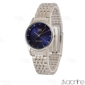 ساعت کیو اند کیو زنانه استیل صفحه سرمه ای 105350