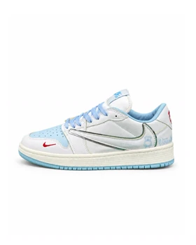 کفش کتانی مردانه مدل نایکی ترویس سفید آبی Nike travis