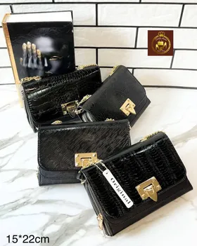 کیف پاسپورتی دوشی ورنی طرح دار مجلسی