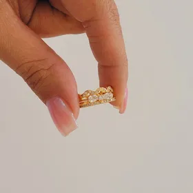 ست حلقه و پشت حلقه جواهری مدل پاپیون و موج