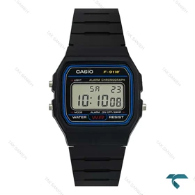 ساعت کاسیو F-91W-1DG نوستالژی مشکی آبی Casio-7652-U