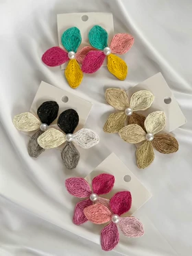 گوشواره حصیری طرح فلاور