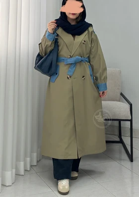 بارانی آستر دار جین ترکیبی