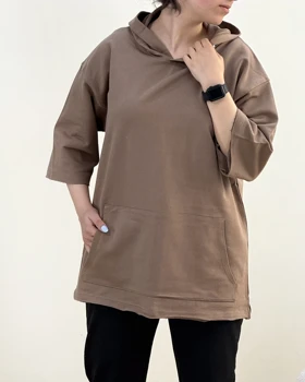 تیشرت کلاهدار ساده