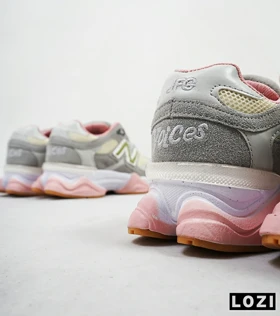 کفش کتانی زنانه طوسی لیمویی صورتی NEW BALANCE 9060 مدل 4201