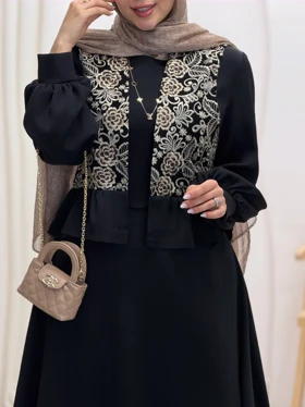 4107-ست پیراهن و جلیقه مزونی نبات