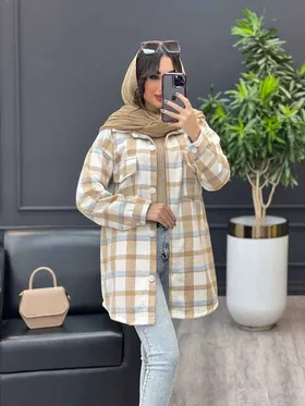 شکت چهارخونه سرجیب دکمه دار