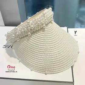 نقاب آفتاب گیر حصیری مدل لاکچری مرواریدی