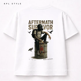 تیشرت باکسی 100٪ پنبه طرح اسکیت بورد | کد 1373