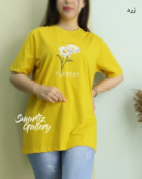 تیشرت گل سفید