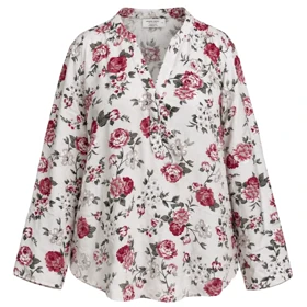 شومیز وارداتی جلو بسته گل‌دار برند Ardene طوسی روشن سایز 40 تا 44 کد 3400