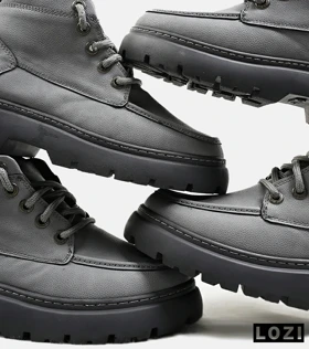 نیم بوت چرمی مردانه طوسی Timberland مدل 3058