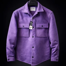 کت فوتر بنفش مردانه خاص گرماژ بالا فوق‌العاده شیک استایل باکسی