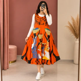 سارافن نخی وارداتی میرا کد 6023 (نارنجی)