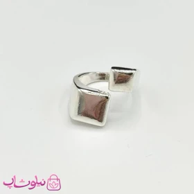 انگشتر زنانه طرح مربع آبکاری نقره