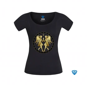 تیشرت ضدتعریق زنانه مشکی نماد متولدین خرداد ماه